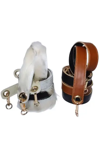 Correa Reversible en Cuero y Pelo (Doble Faz) - 62 cm