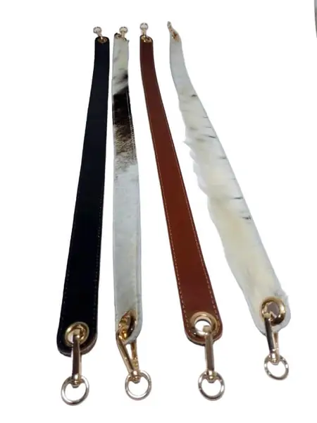 Correa Reversible en Cuero y Pelo (Doble Faz) - 62 cm